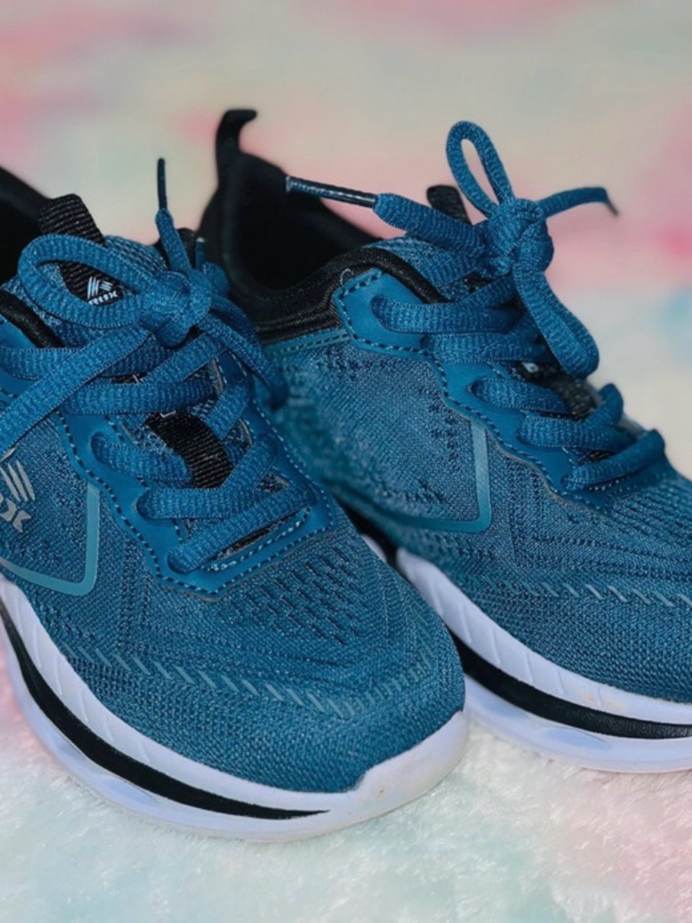 Reebok Teal Blue Kids Lace-Up Sneakers